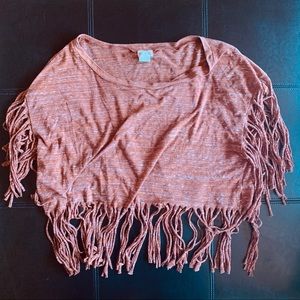 Brown Fringe Crop Top